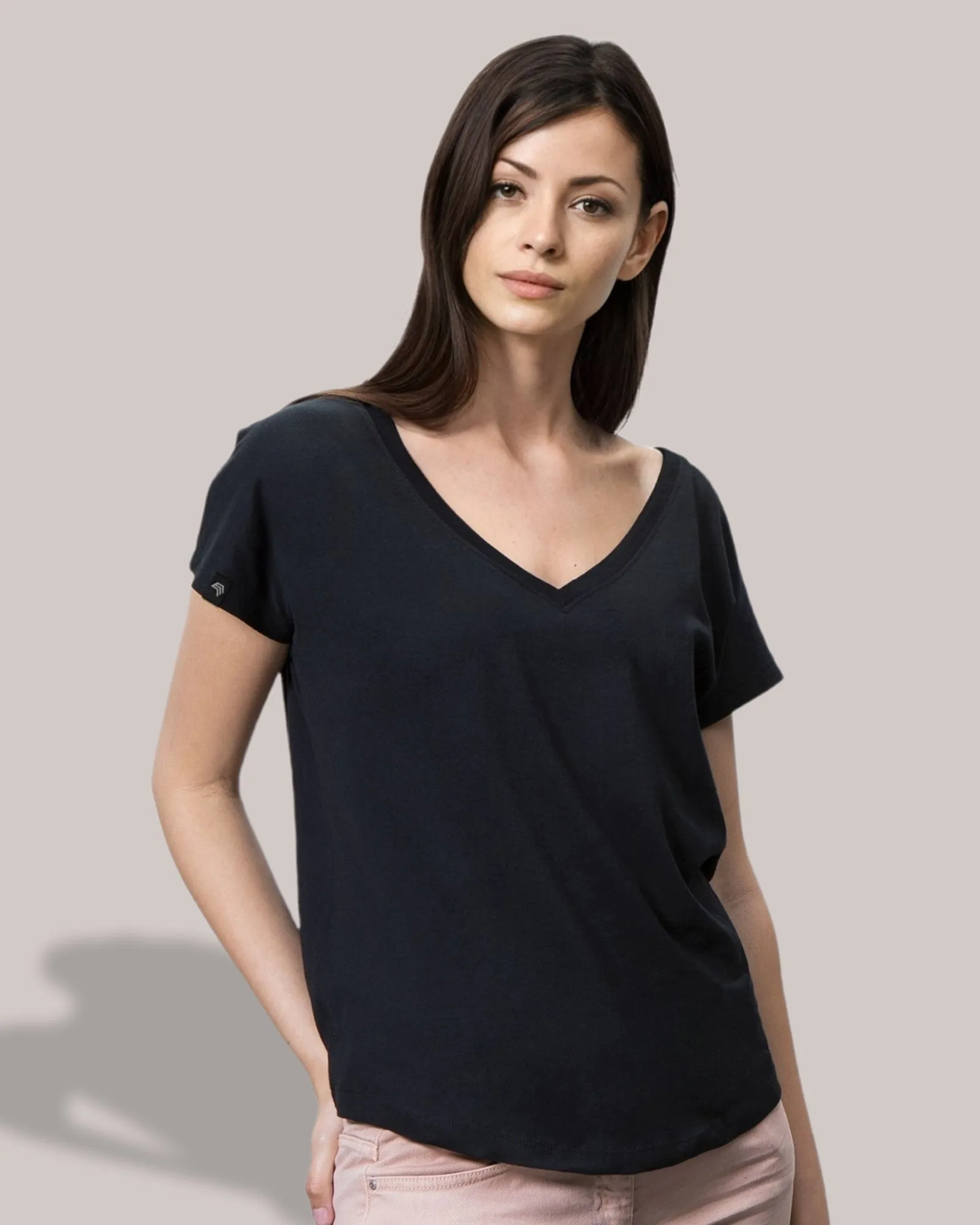 ― % ― Auslaufartikel ― MTS M147 ― Women's Bio-Baumwolle V-Neck T-Shirt - Heather Grau Melange [M]