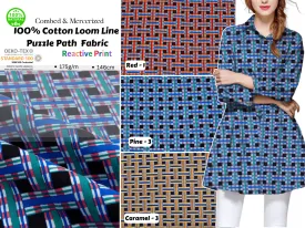 100% Cotton Loom Line  Puzzle Path  Fabric - 127