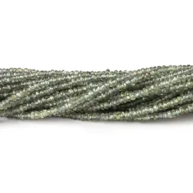 1.5-3mm Sage Green Songea Sapphire Faceted Rondelle Beads 16 inch 250 pcs