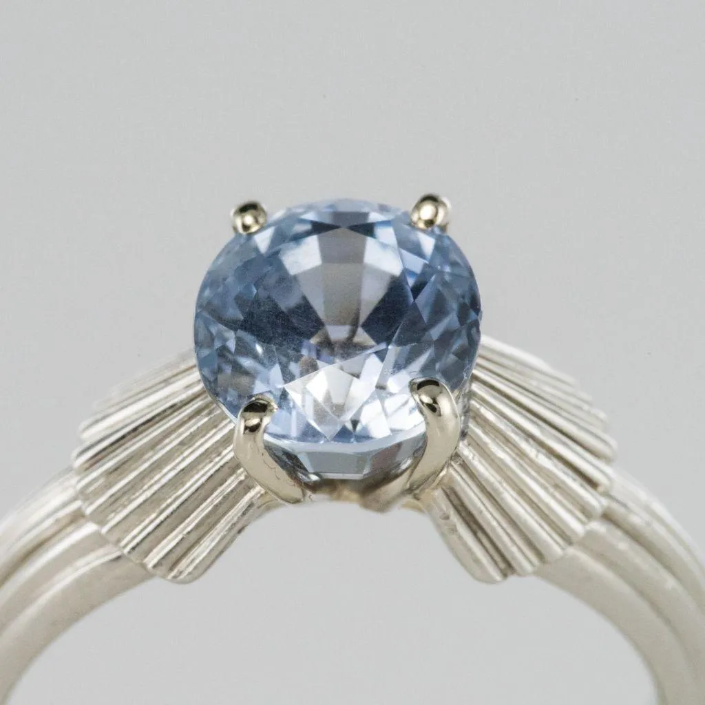 1970s 2, 80 Carat No Heat Ceylon Sapphire Platinum Ring