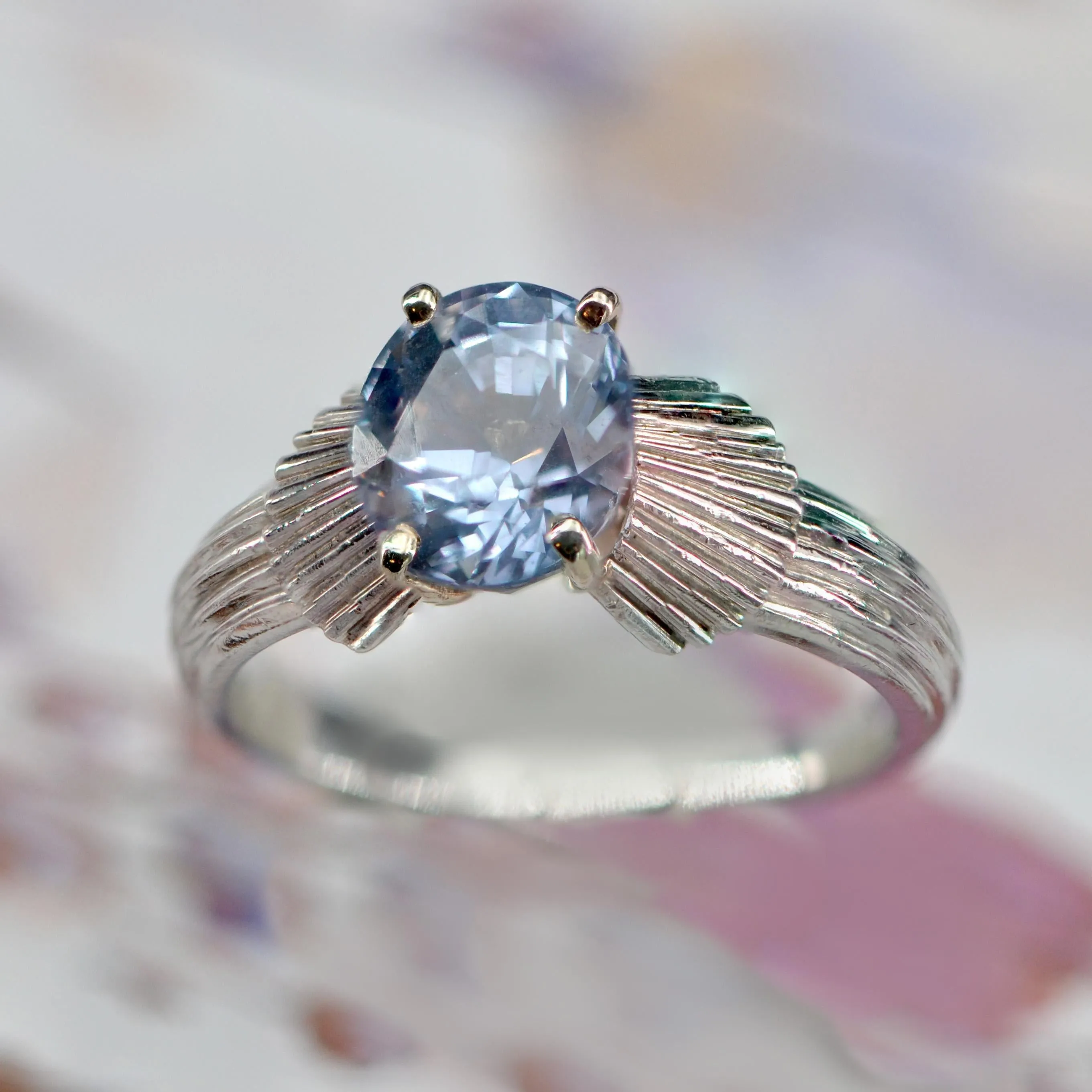 1970s 2, 80 Carat No Heat Ceylon Sapphire Platinum Ring