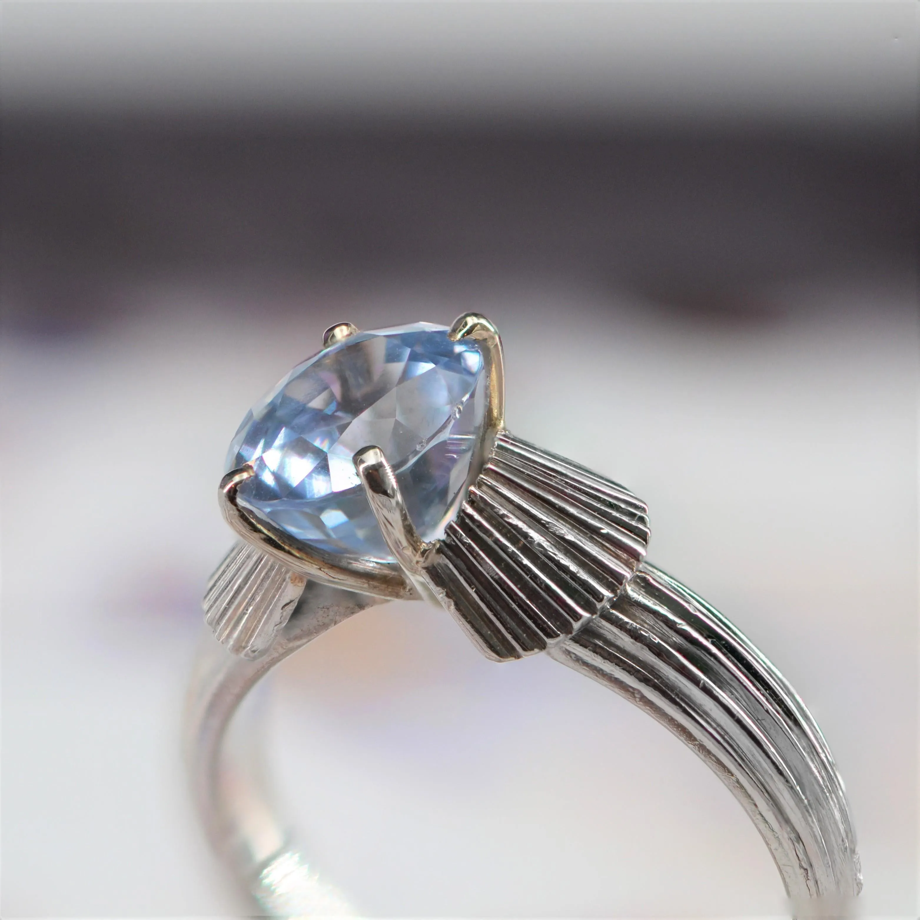 1970s 2, 80 Carat No Heat Ceylon Sapphire Platinum Ring