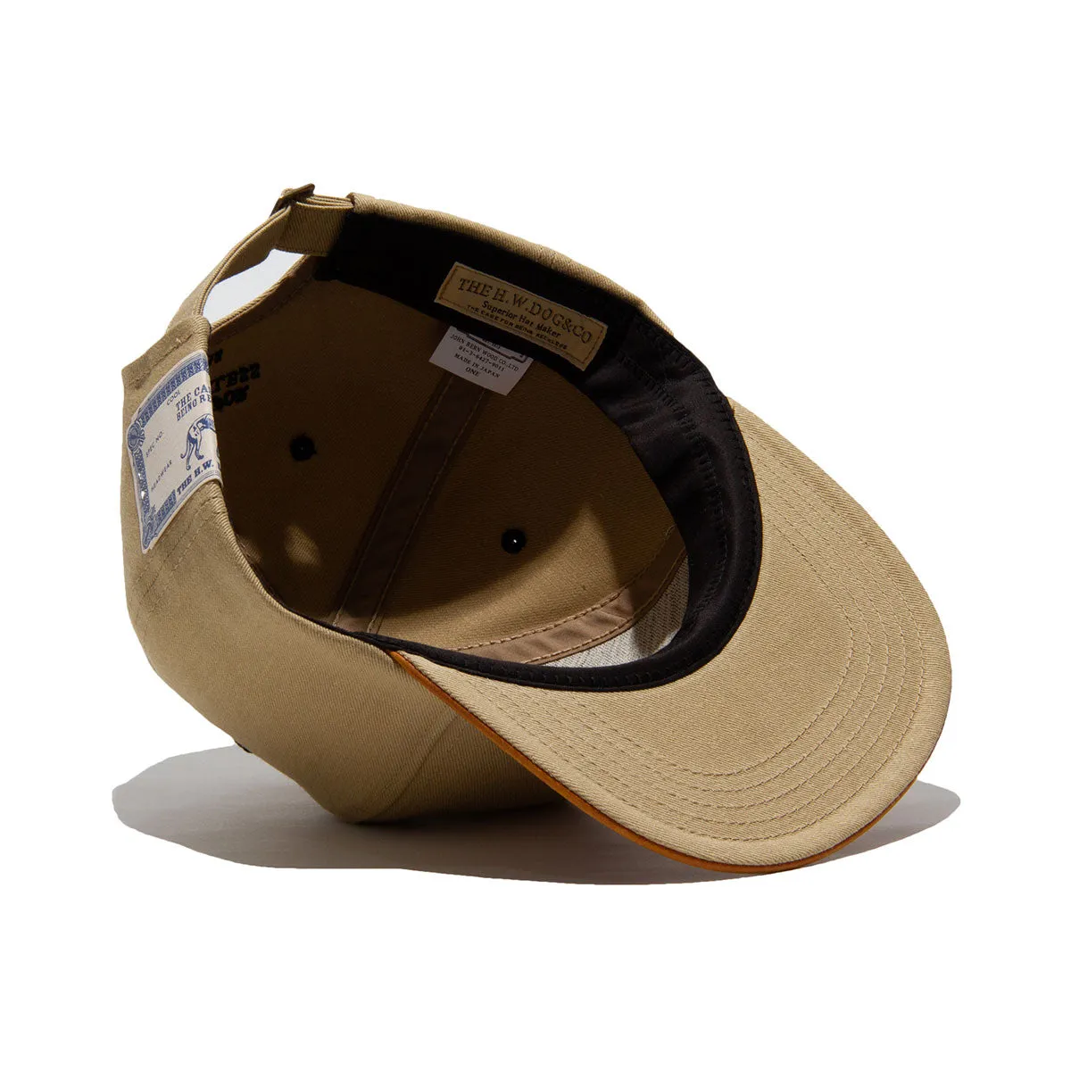 2 TONE LEATHER COTTON CAP - Beige