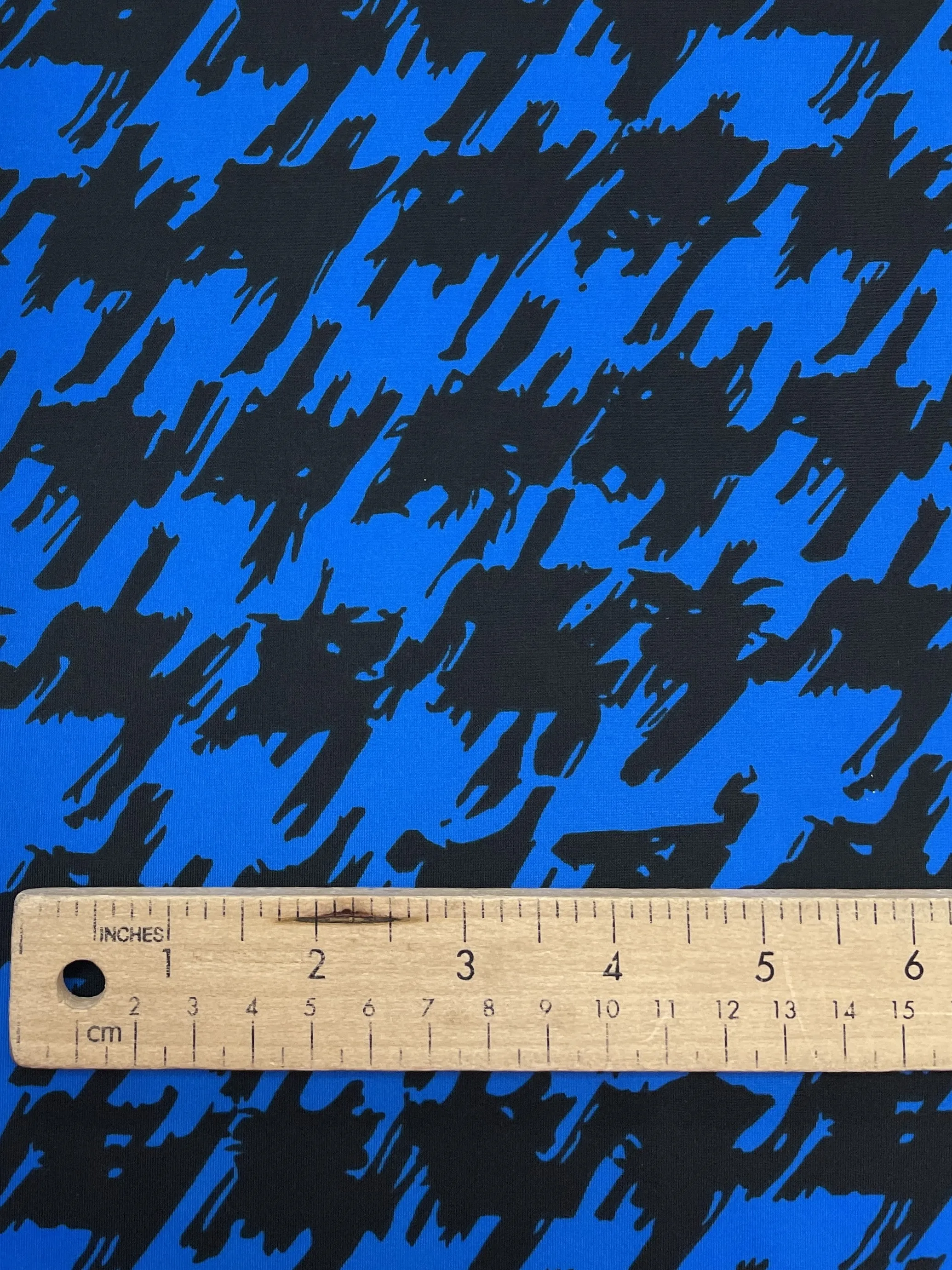 2 YD Poly/Spandex Blend - Blue and Black