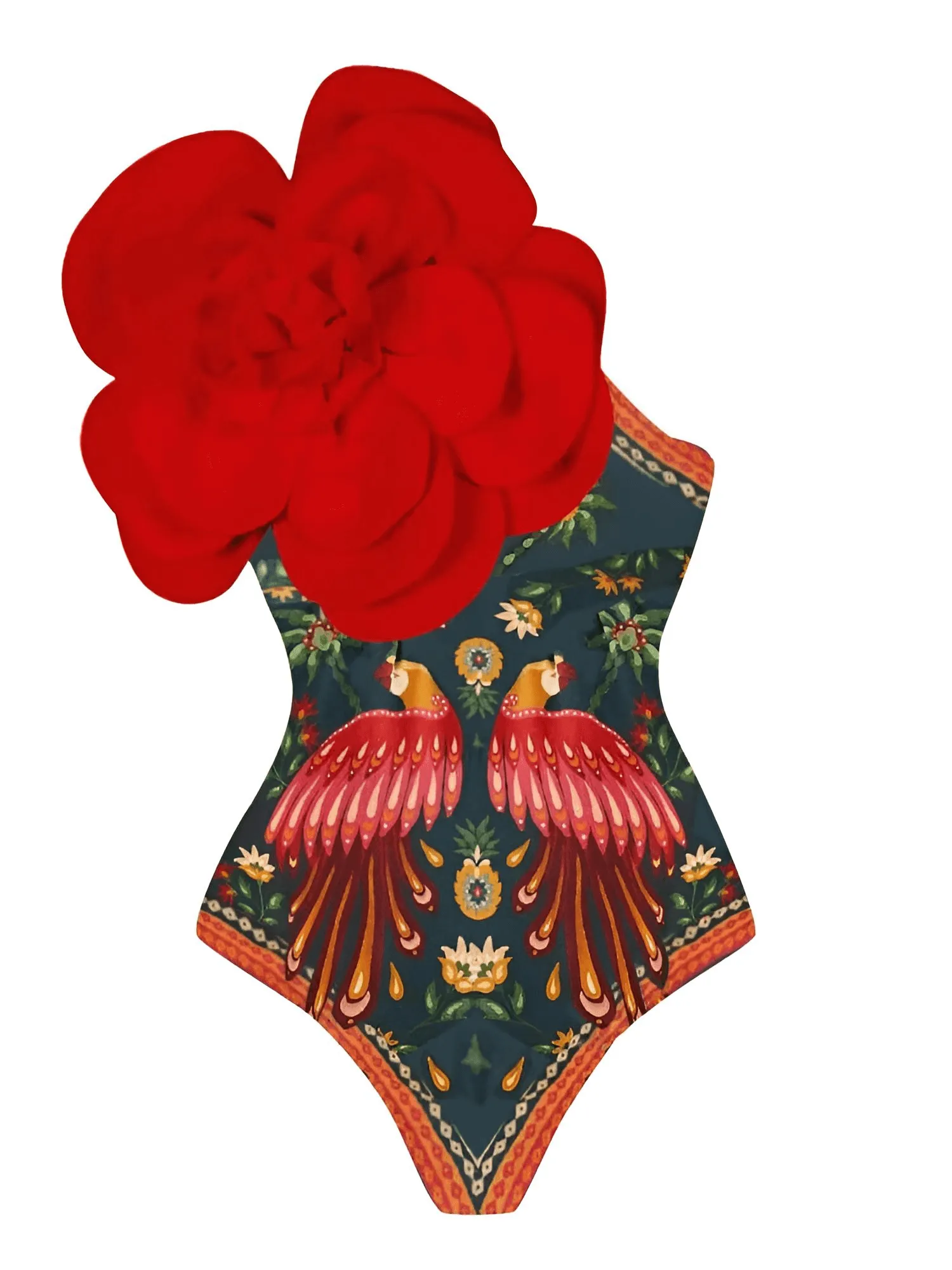 2024 New Flower One Piece Swimsuit Luxury Women's Swimwear