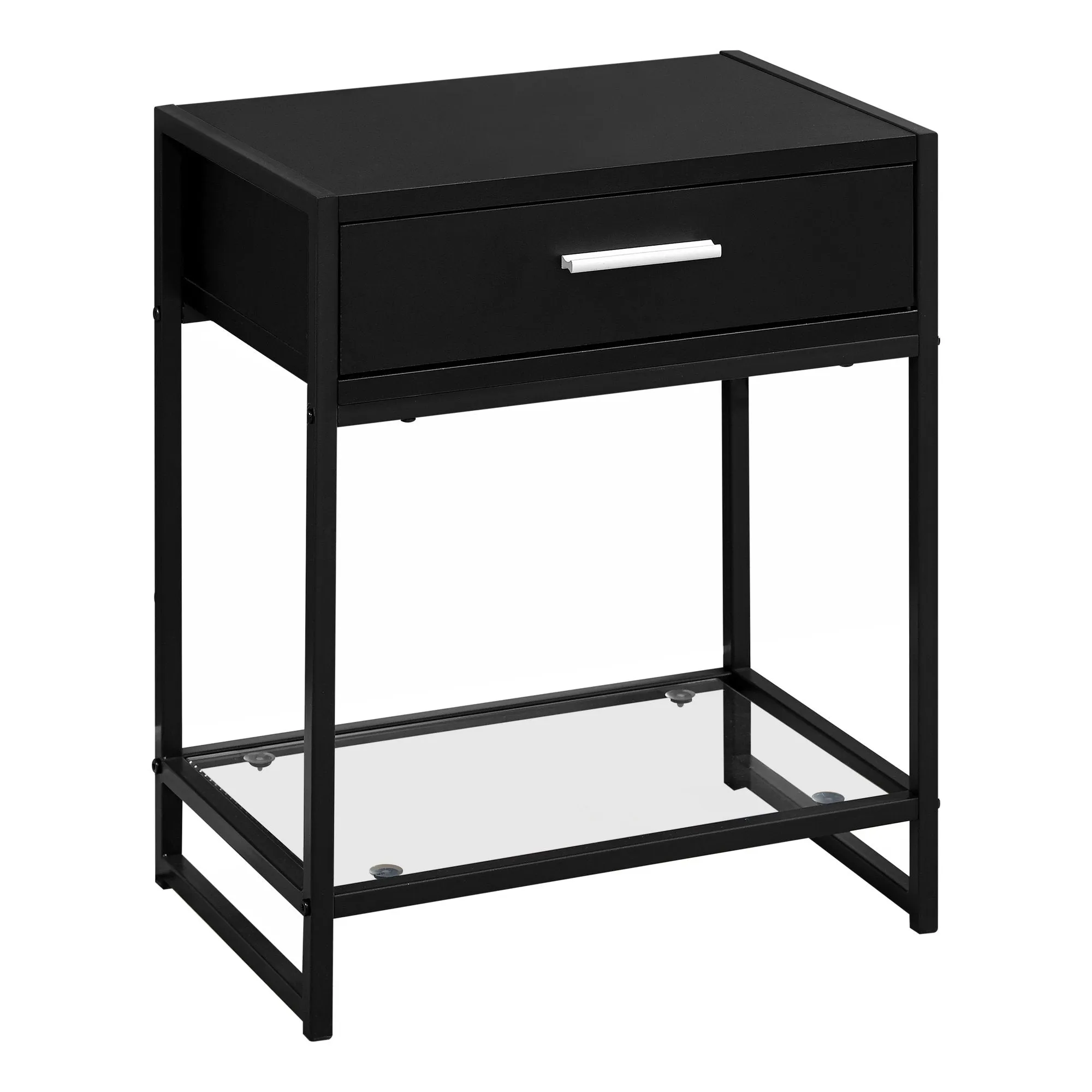 22" Black End Table With Drawer And Shelf By Homeroots