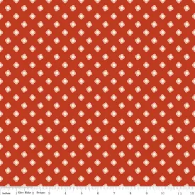 Acorn Valley Bloom Dot Red Cotton Lycra Knit Fabric by Riley Blake