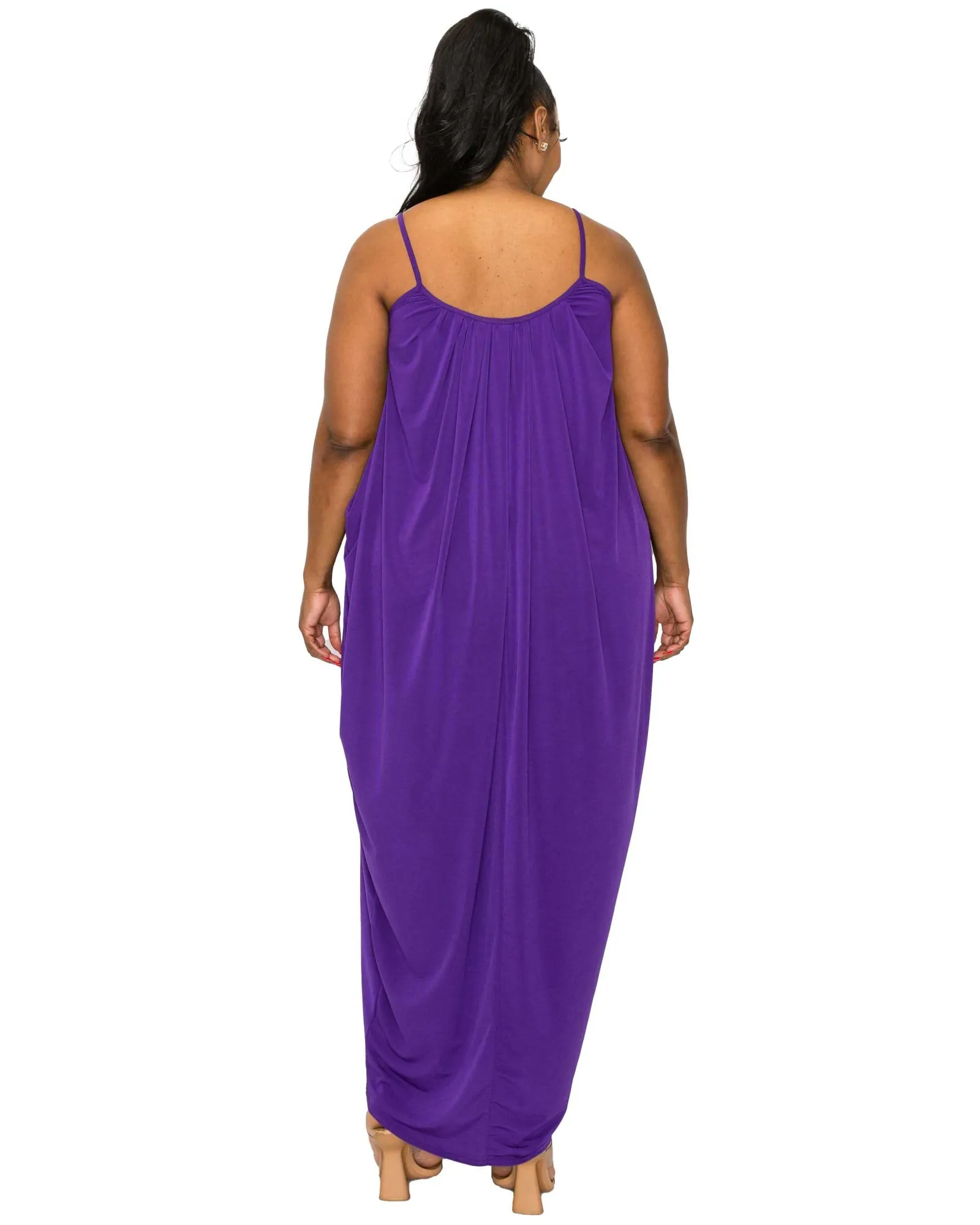 Adora Ruched Spaghetti Strap Dress | Purple