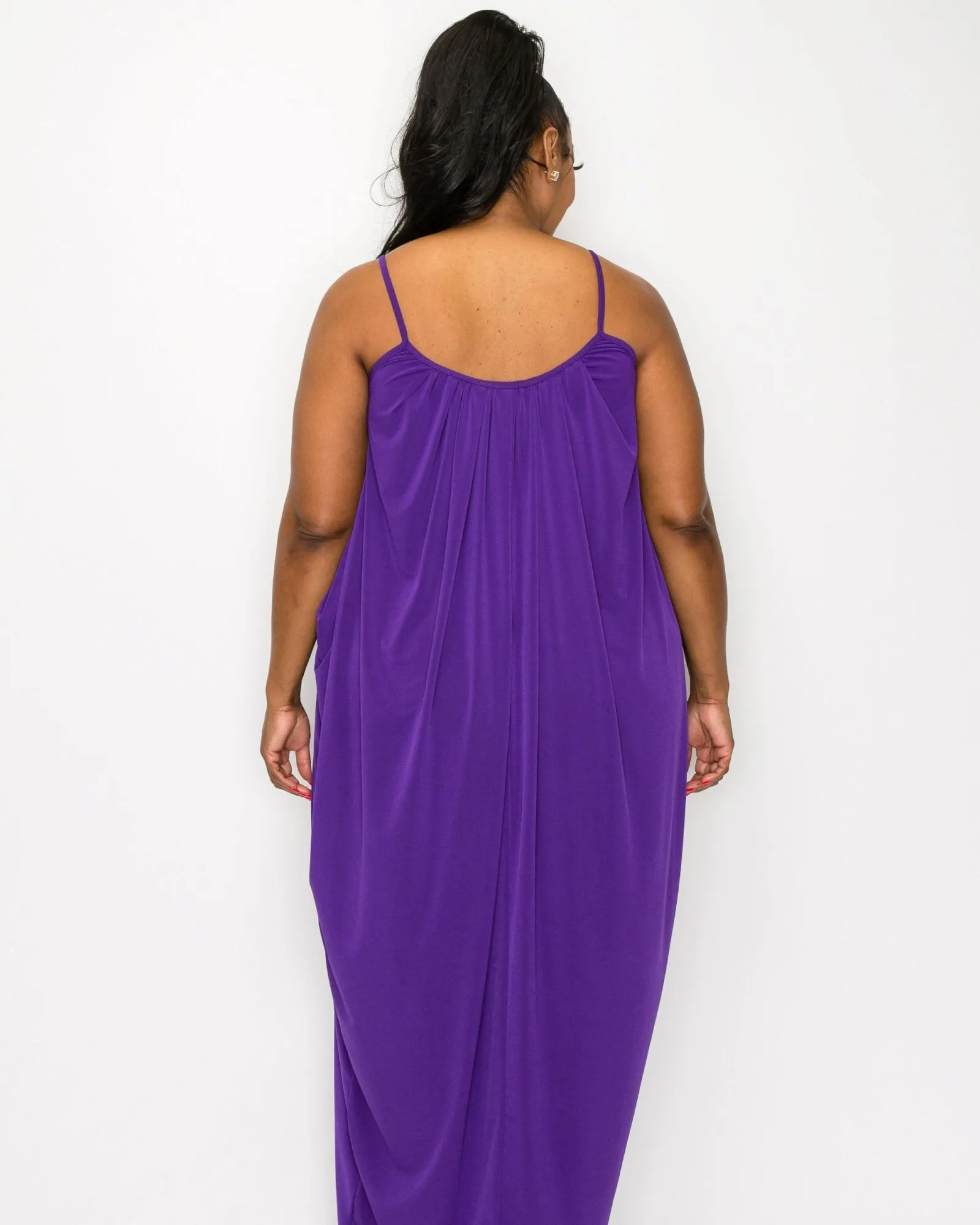 Adora Ruched Spaghetti Strap Dress | Purple