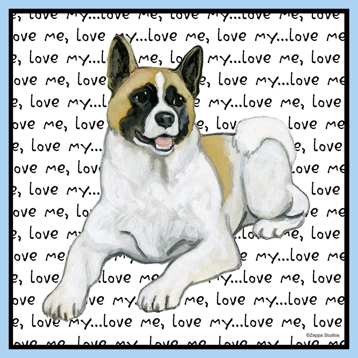 Akita Love Text - Adult Unisex T-Shirt