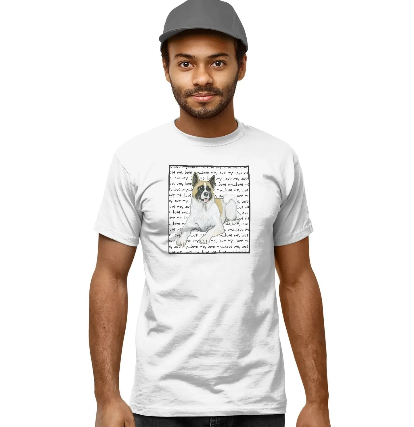 Akita Love Text - Adult Unisex T-Shirt