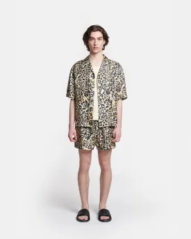 Amil - Printed Twill-Silk Shorts - Leopard