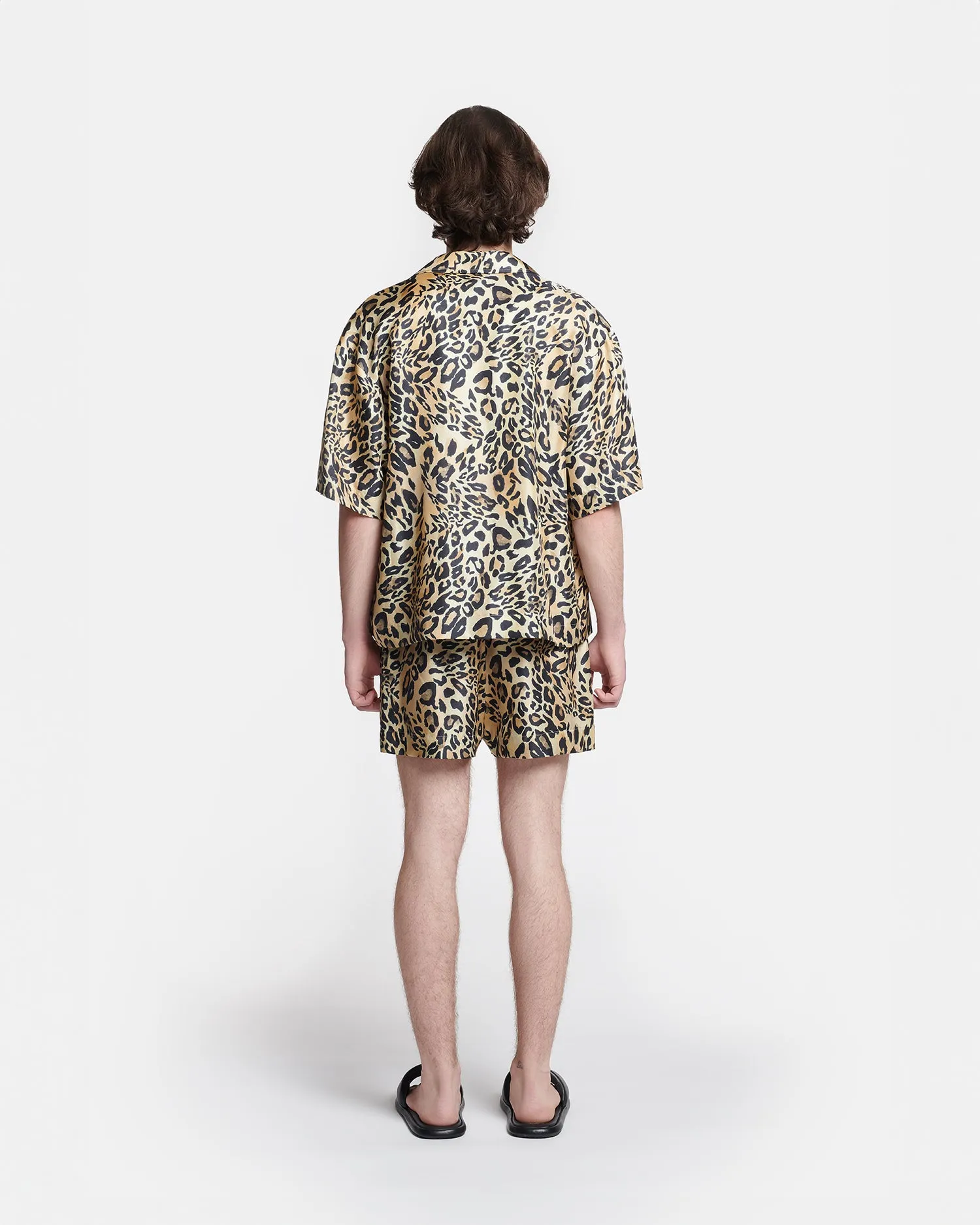 Amil - Printed Twill-Silk Shorts - Leopard