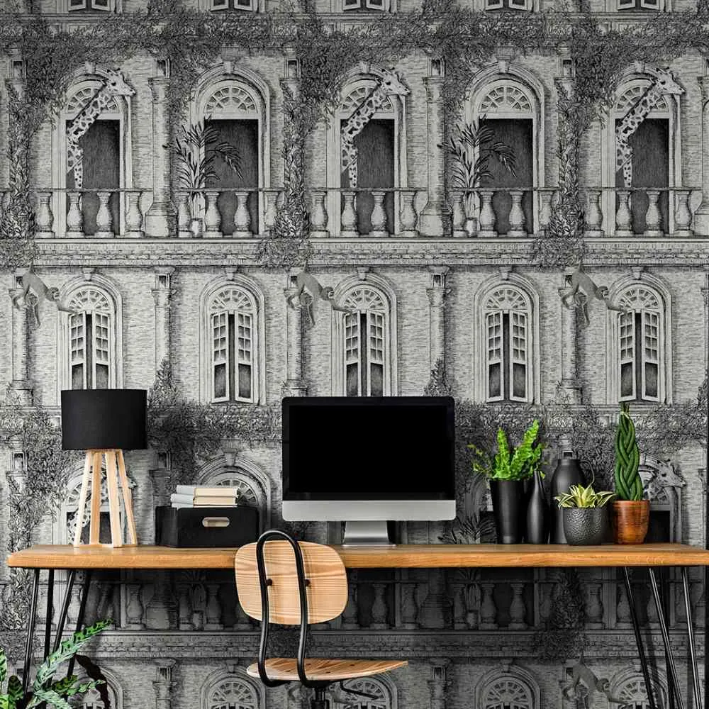 Animal Architecture Wallpaper - Grey - Brand Mckenzie