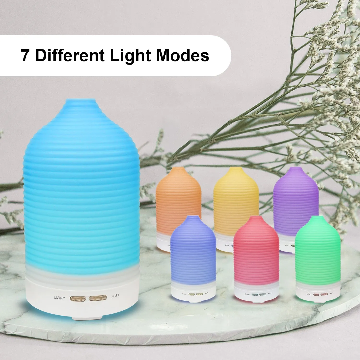 Aromatherapy Humidifier & Essential Oil Diffuser - 7 LED Color Lights