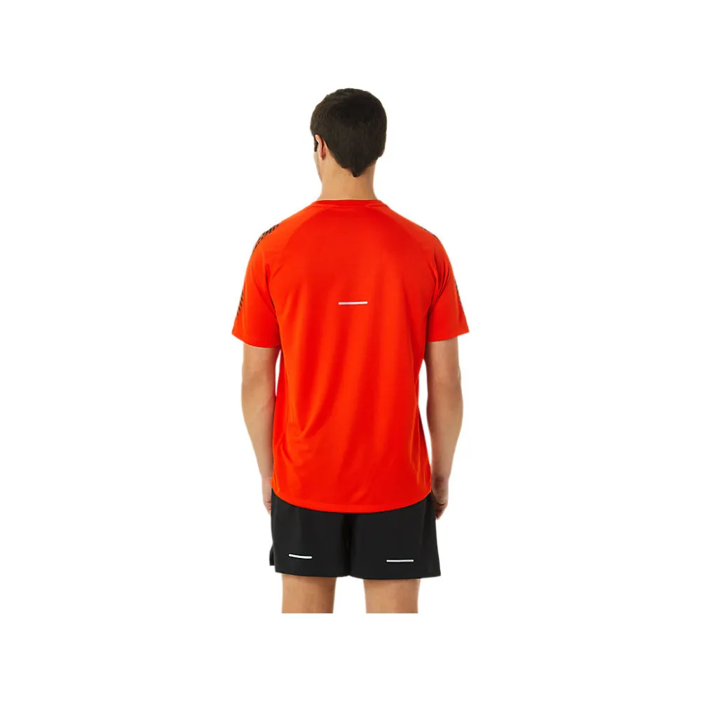 ASICS Men's Icon Short Sleeve Top (Cherry Tomato/Performance Black)