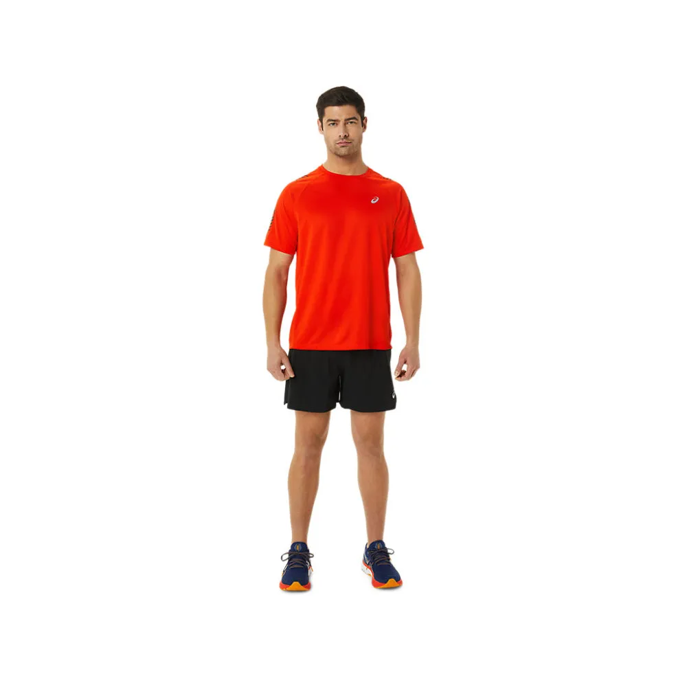 ASICS Men's Icon Short Sleeve Top (Cherry Tomato/Performance Black)