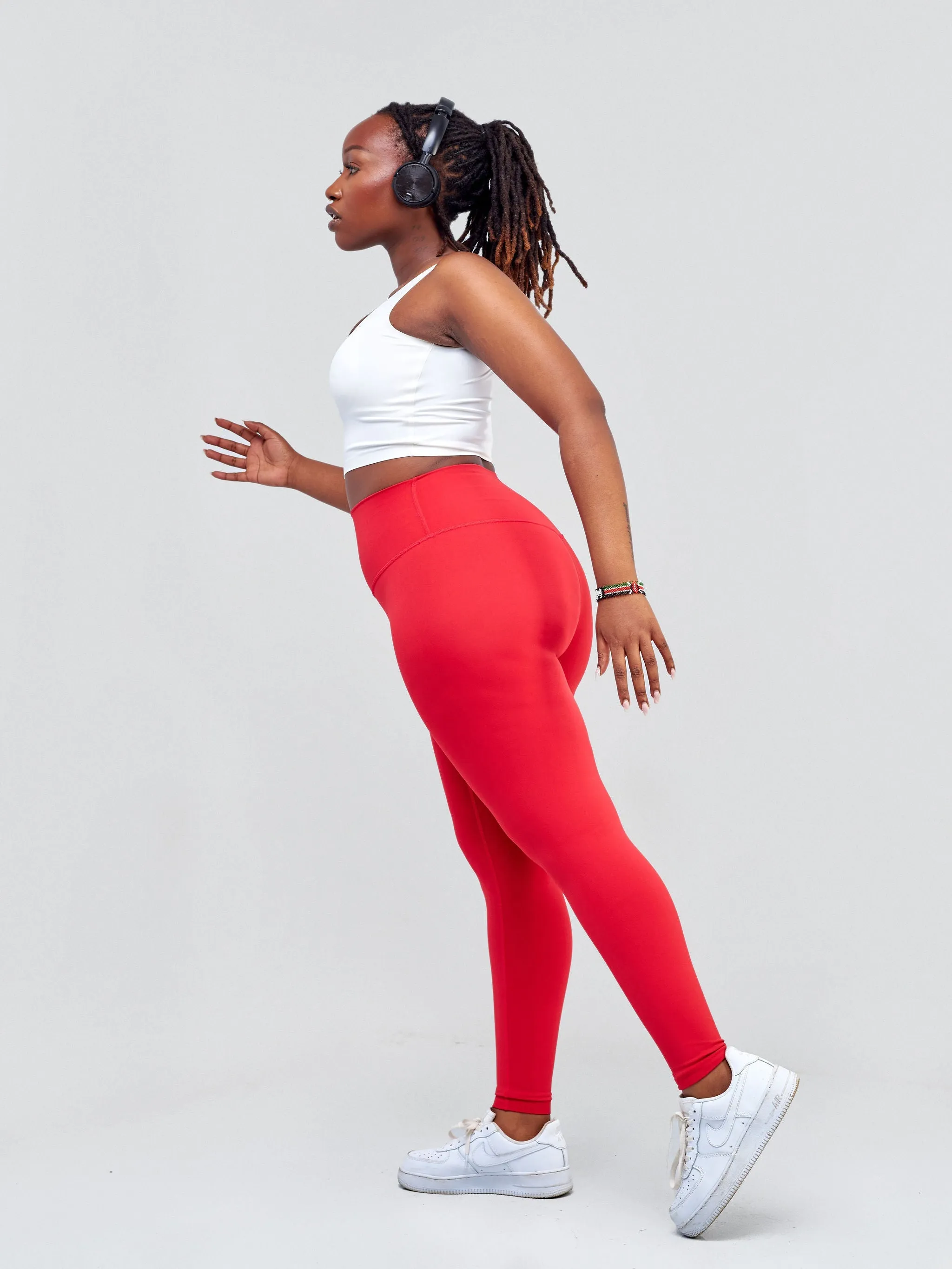 Ava Fitness Bella Workout Leggings - Red