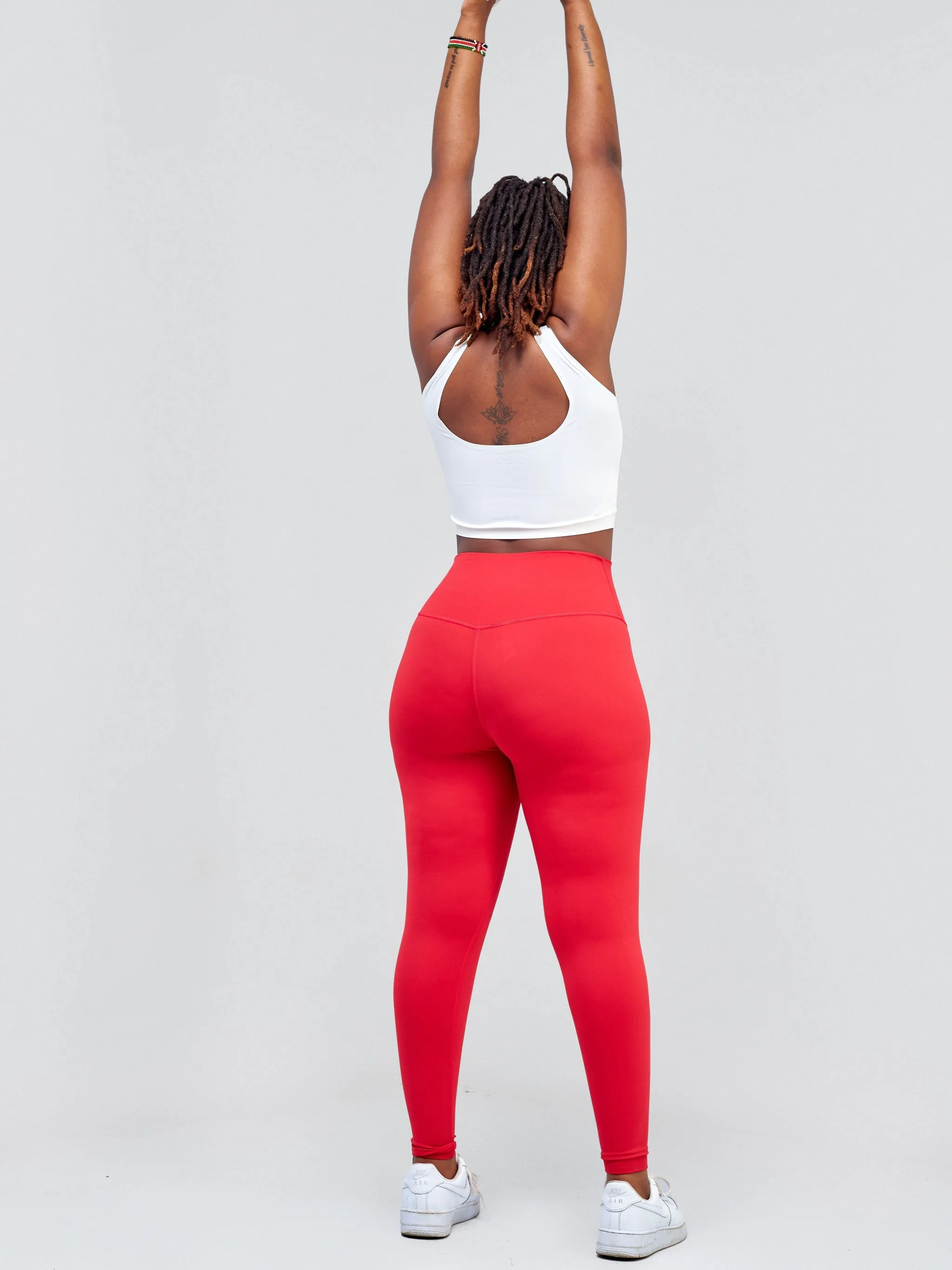 Ava Fitness Bella Workout Leggings - Red