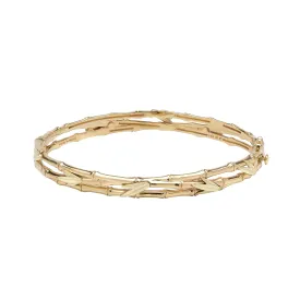 Bamboo Forest Bracelet in Two Tone Gold - 7mm