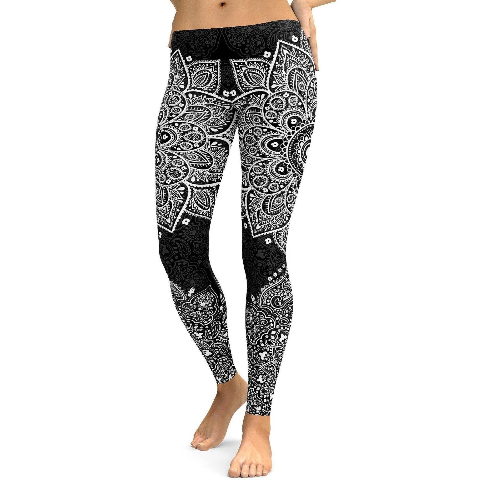 B&W Mandala Leggings