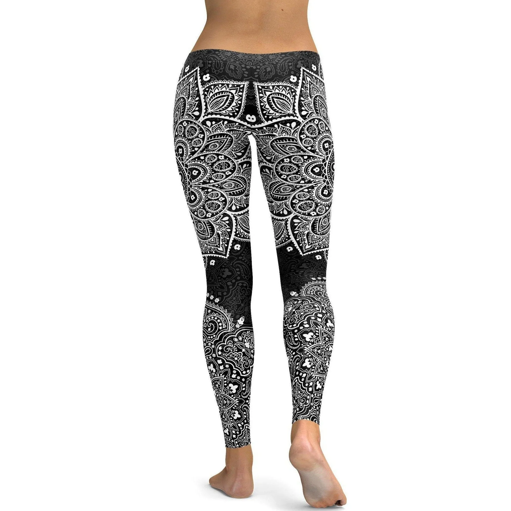 B&W Mandala Leggings