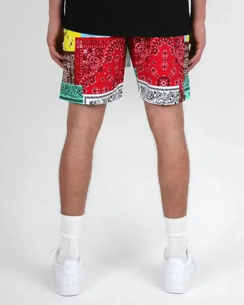 Bandana Patch  WHITE 9" Inseam Nylon Shorts