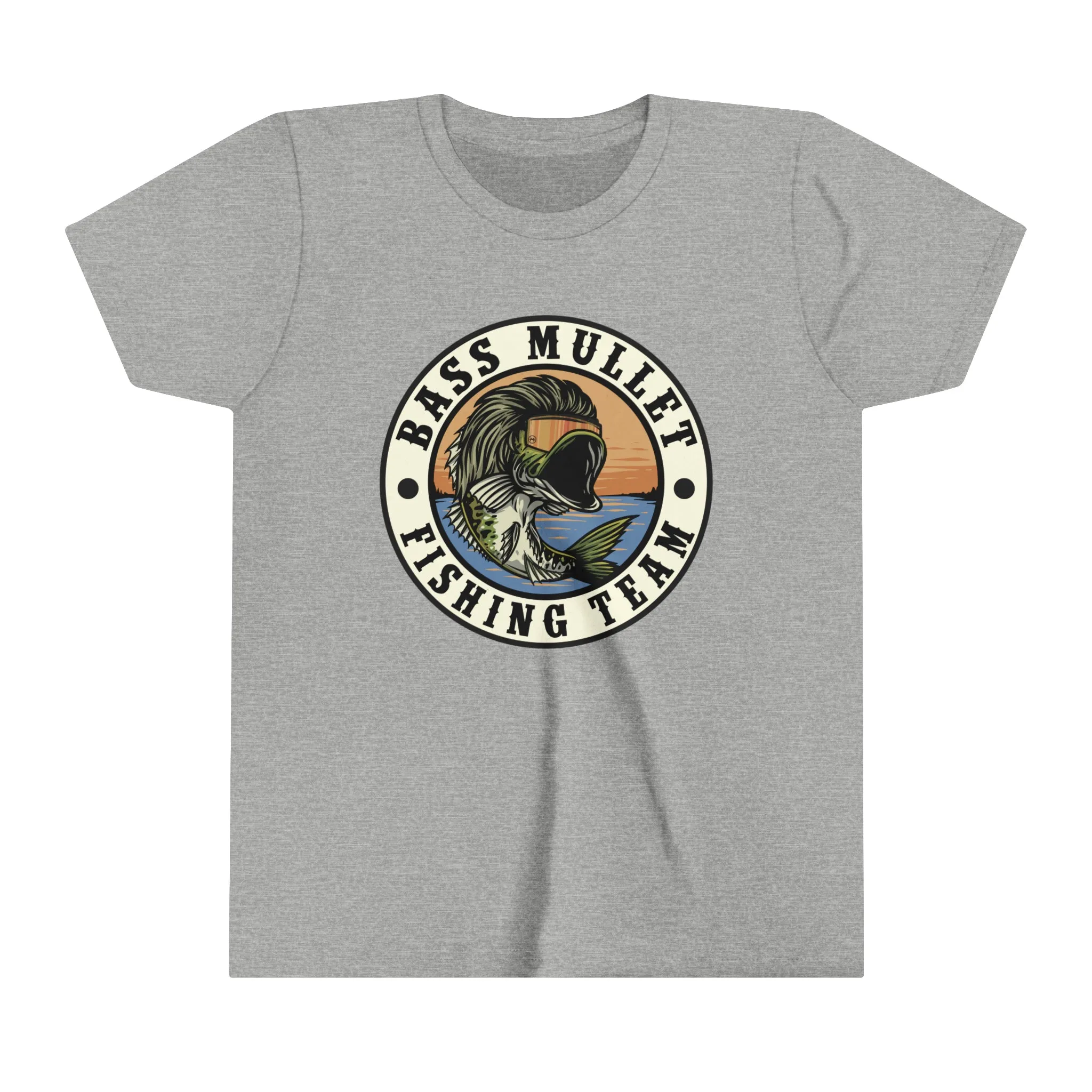 Bass Mullet Fishing Team Badge Youth Tee