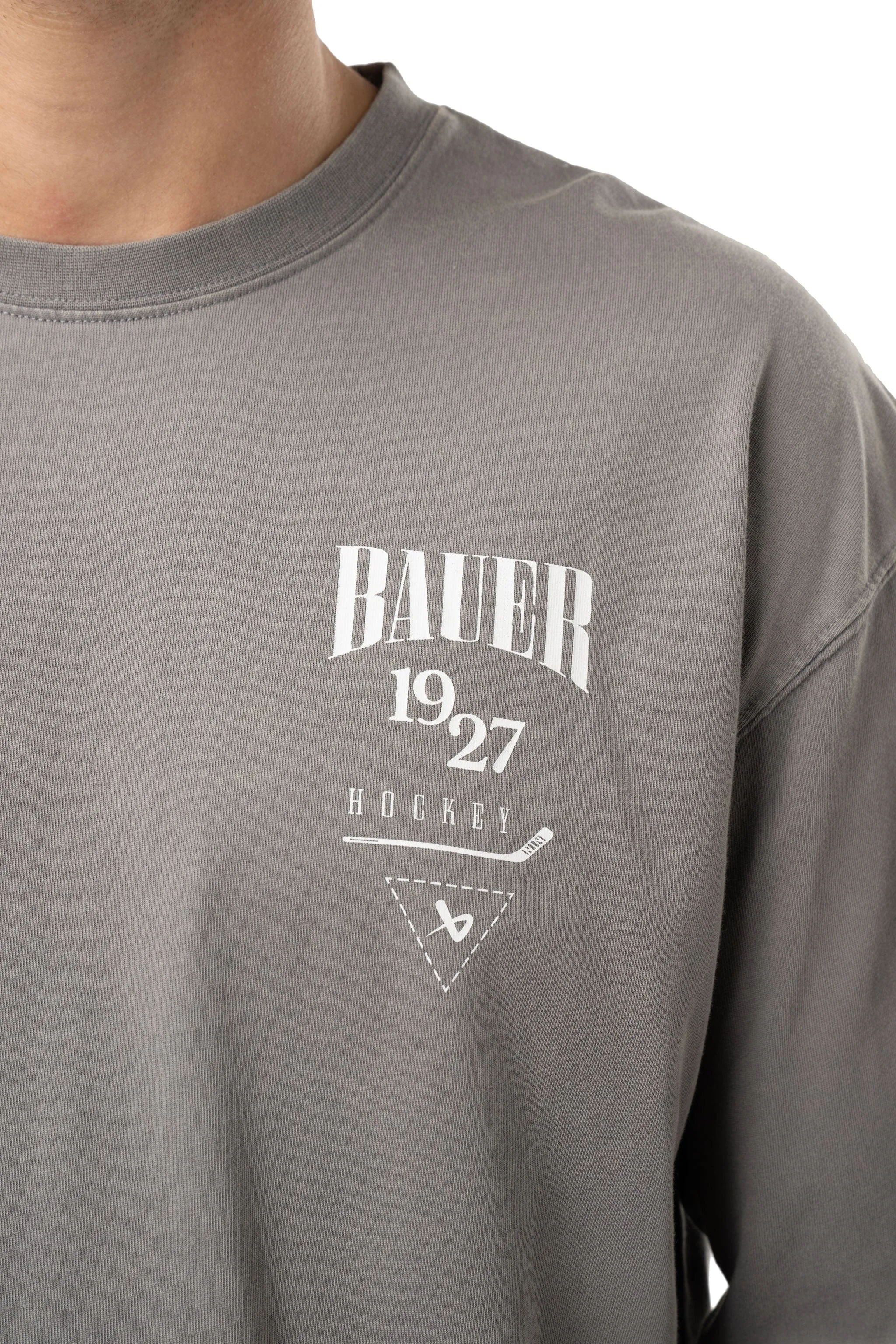 Bauer Acid Wash Longsleeve Shirt Senior - Grey