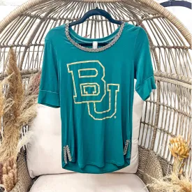 Baylor University Tee with Beaded Neckline