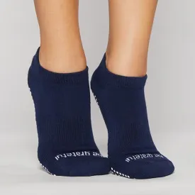 Be Grateful - Navy White Grip Socks