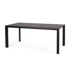 Bellomy Outdoor Aluminum Dining Table, Black