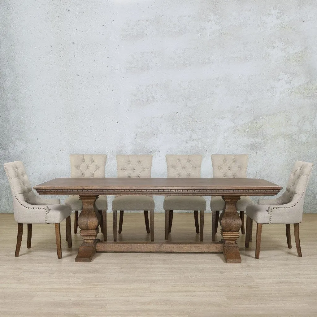 Belmont Fluted Wood & Duchess 10 Seater Dining Set