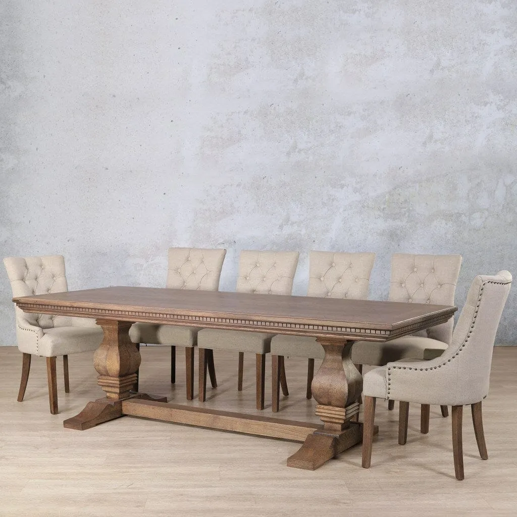 Belmont Fluted Wood & Duchess 10 Seater Dining Set