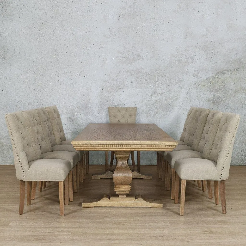 Belmont Fluted Wood & Duchess 10 Seater Dining Set