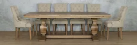 Belmont Fluted Wood & Duchess 10 Seater Dining Set