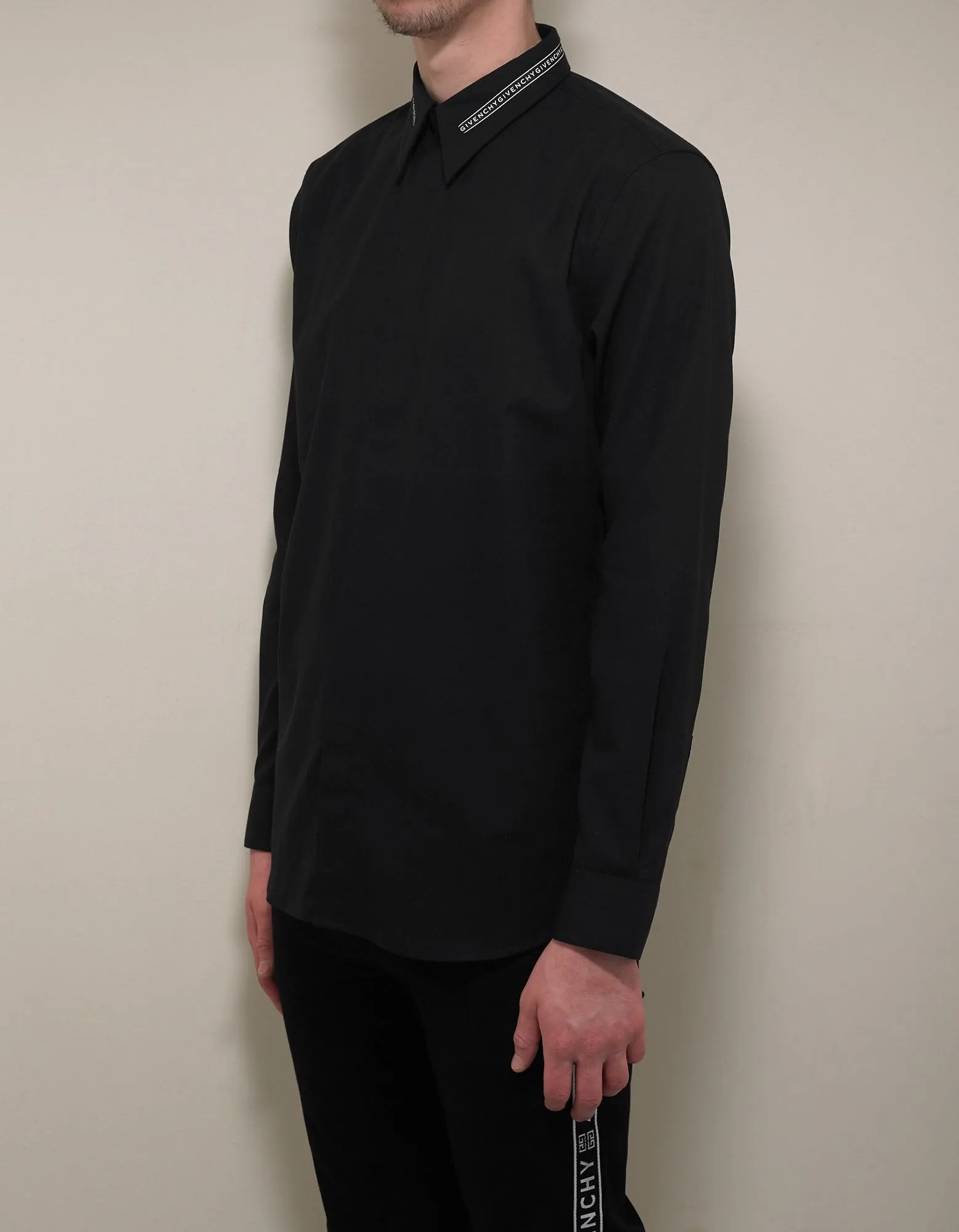 Black Logo Collar Shirt