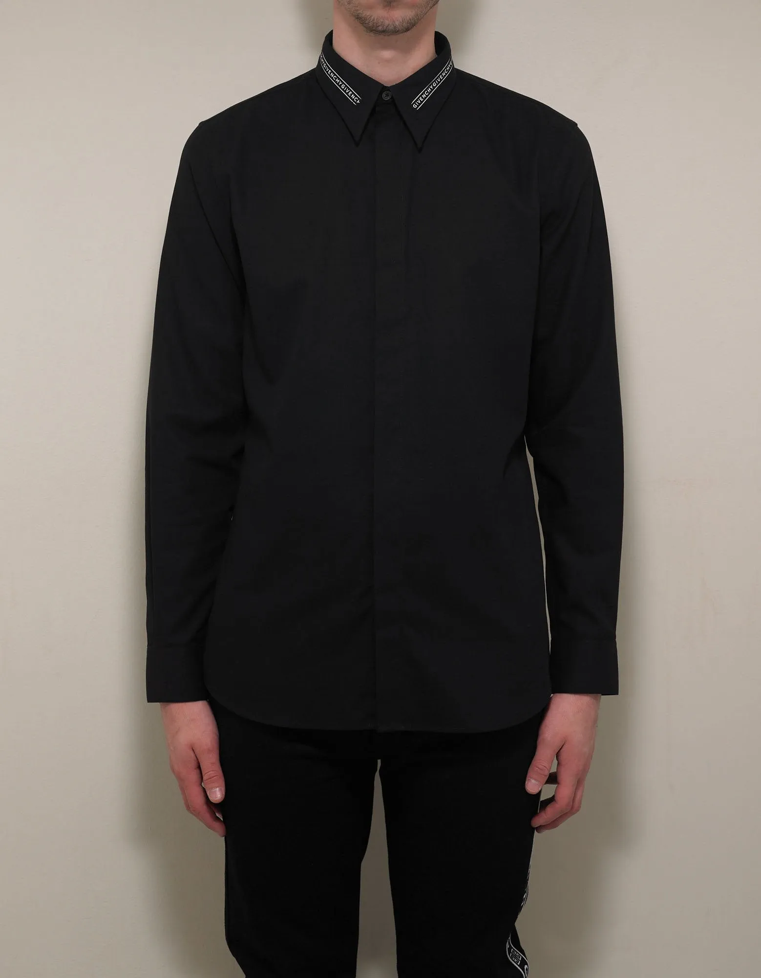 Black Logo Collar Shirt