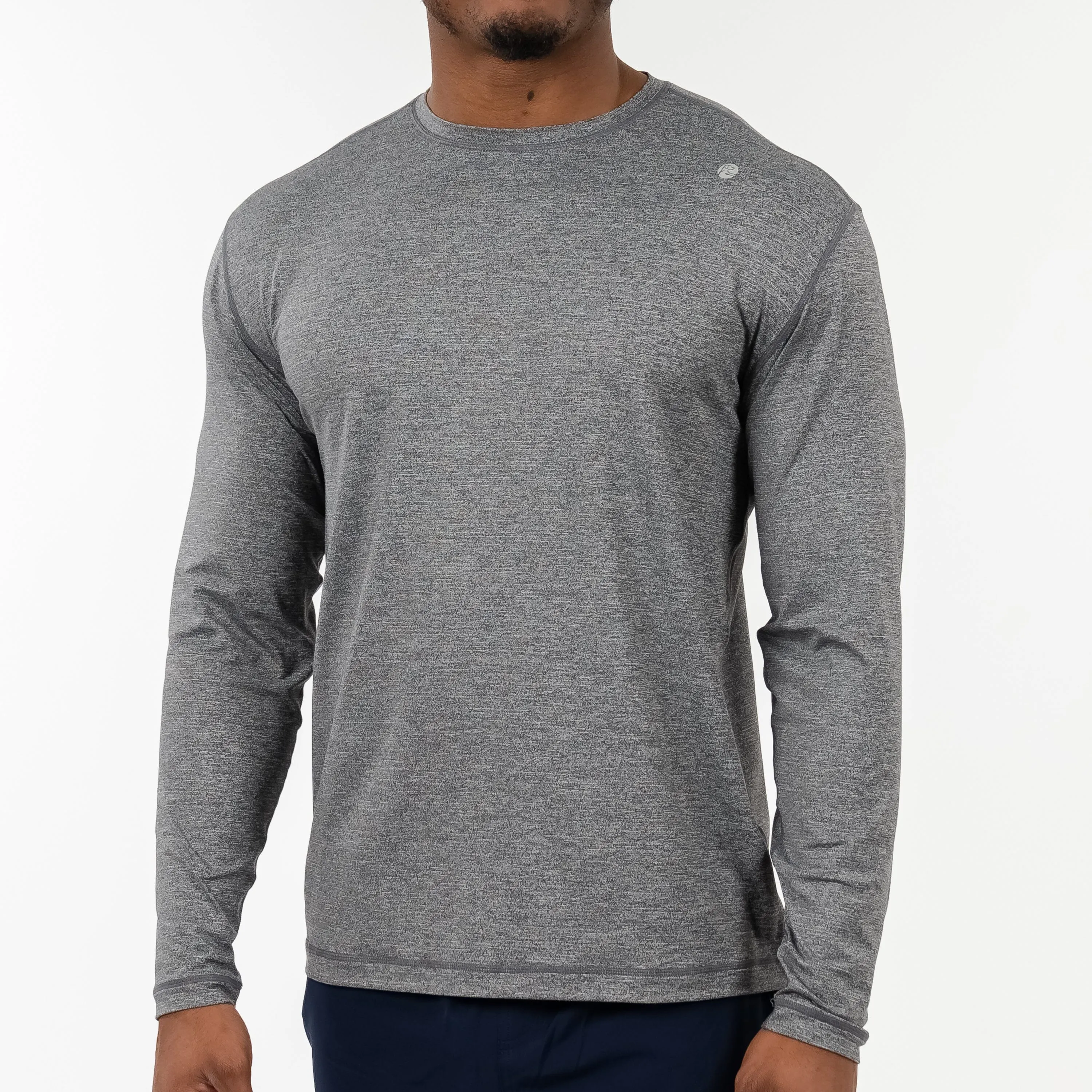 Blitz Tech Long Sleeve Tee | Heather - Middie Grey/White