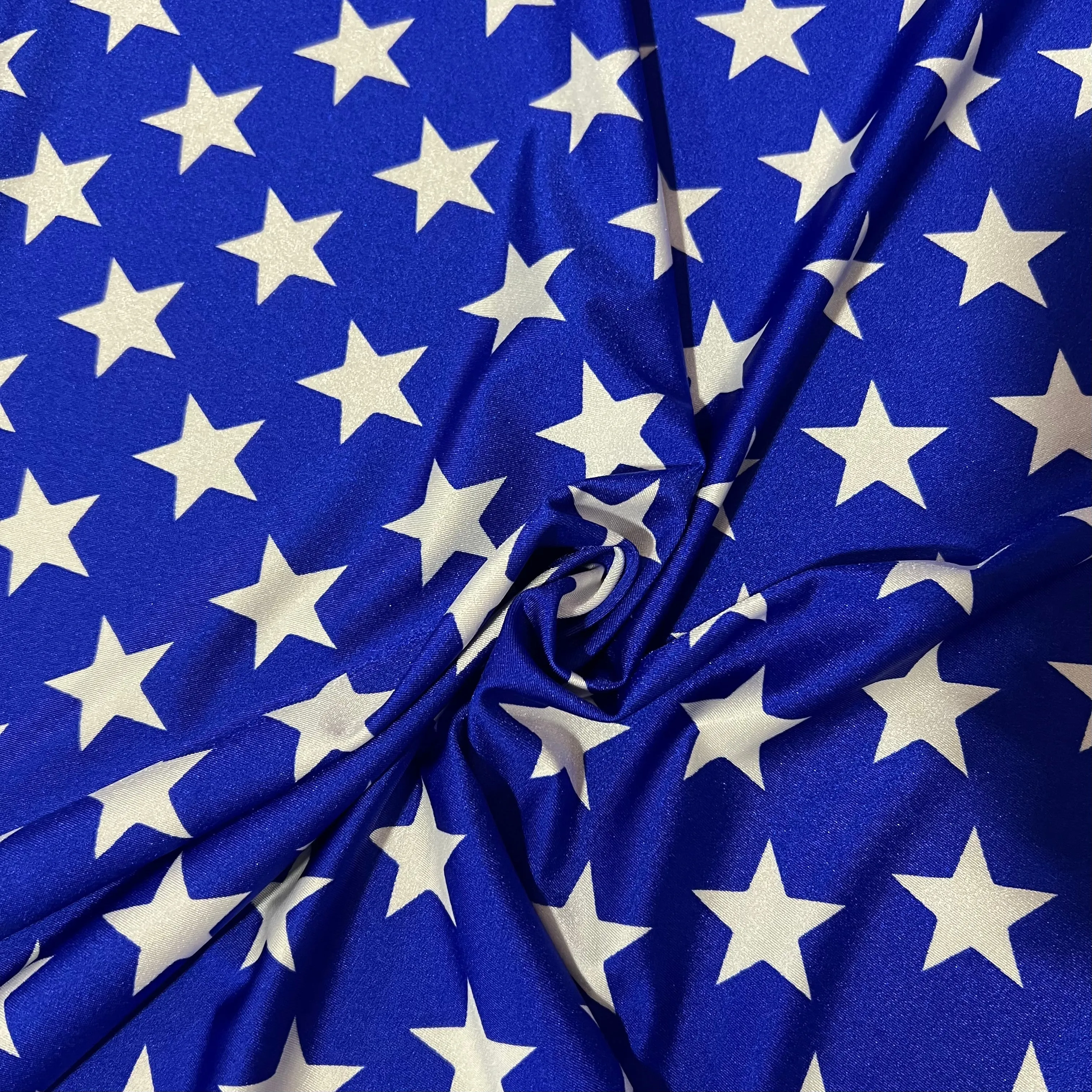 Blue & White Star Print Fabric