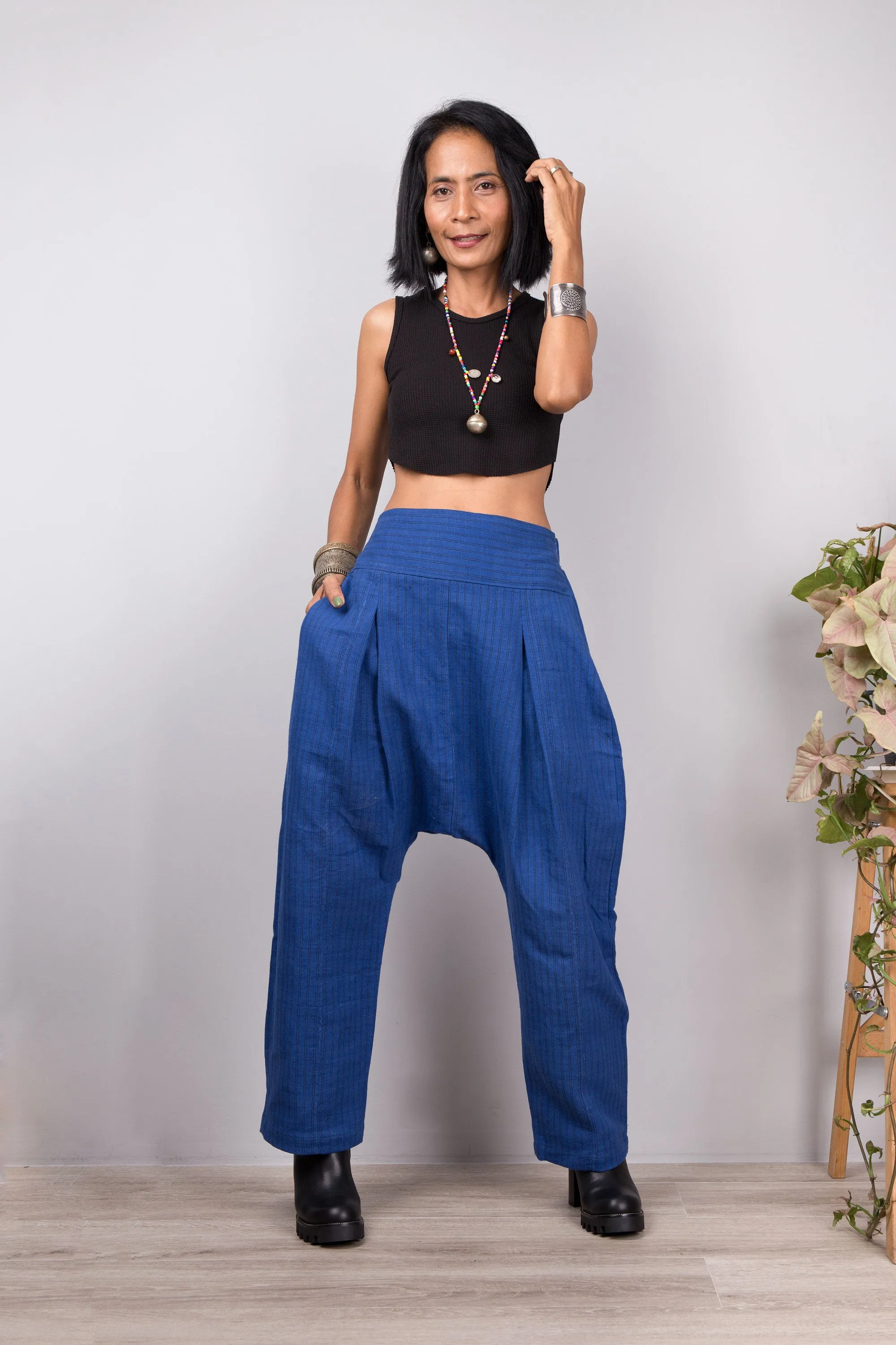 Blue harem pants