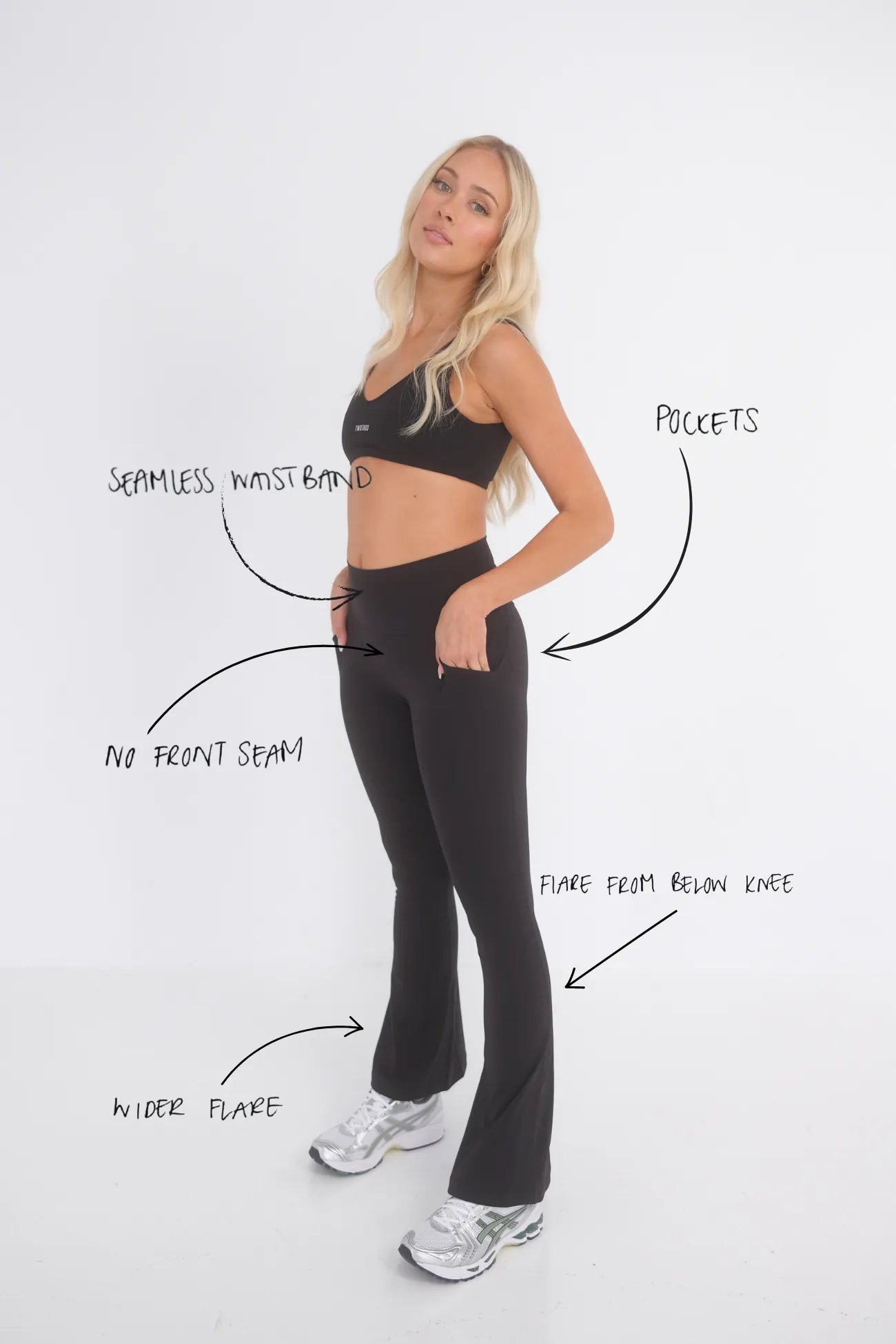 Bootcut Flare Pocket (Seamless) Leggings - Black