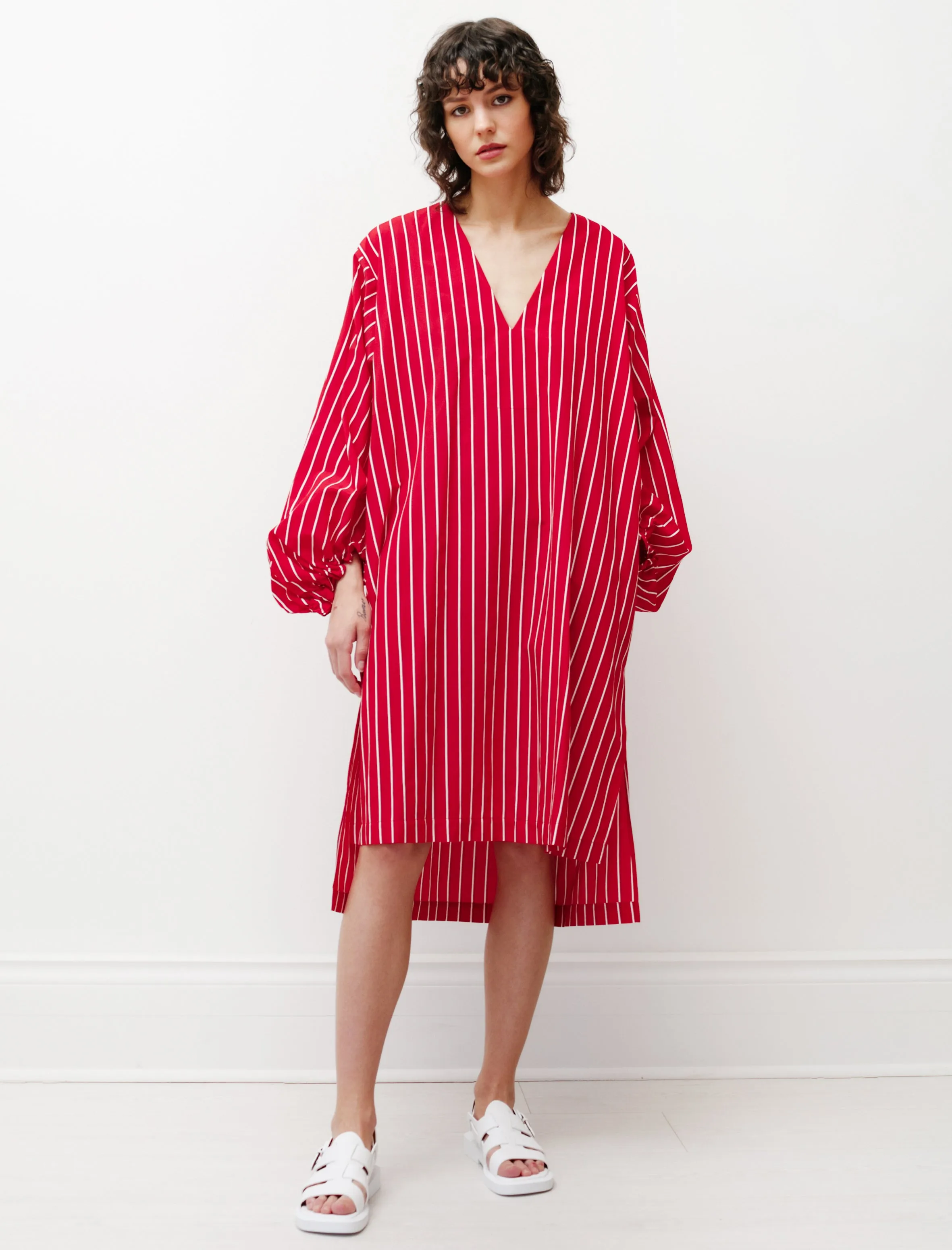 Caftan Dress Red/White