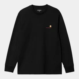 Carhartt WIP American Script Long Sleeve T-Shirt Black