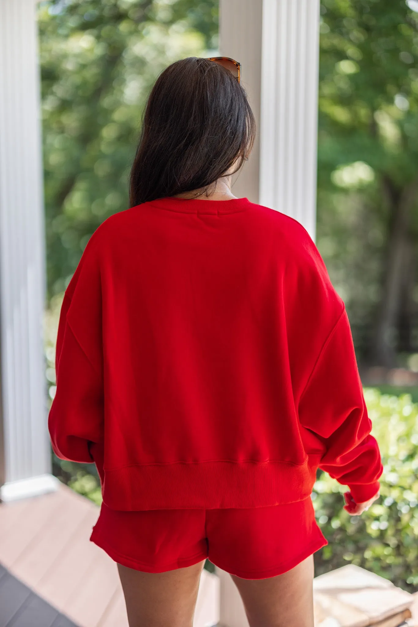 Casually Extra Red Knit Shorts