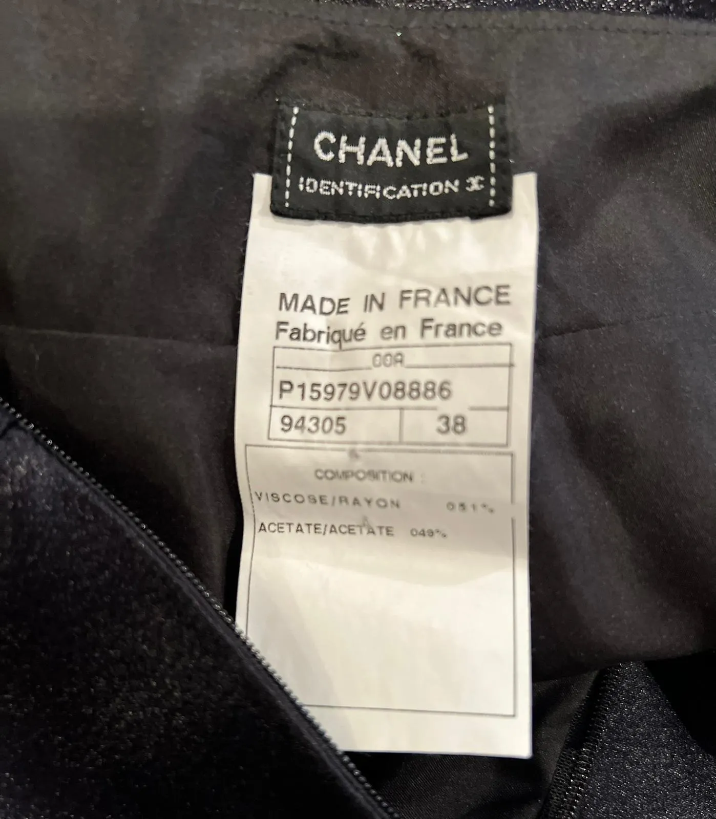 Chanel 00A 2000 Fall Black Shiny Dress Wide Leg Pants FR 38 US 4/6