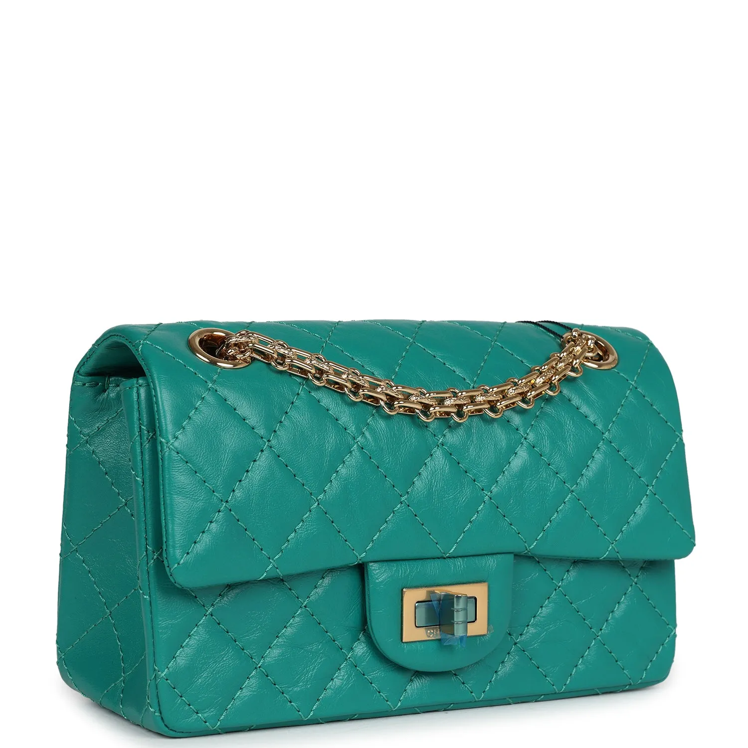 Chanel Mini Reissue 224 2.55 Flap Green Aged Calfskin Antique Gold Hardware