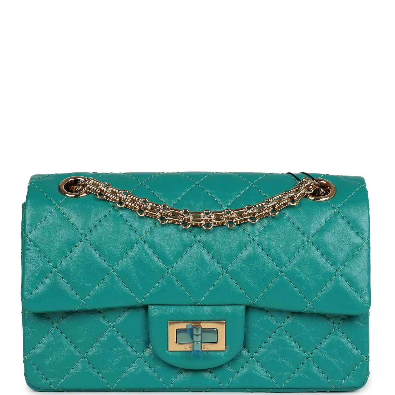 Chanel Mini Reissue 224 2.55 Flap Green Aged Calfskin Antique Gold Hardware