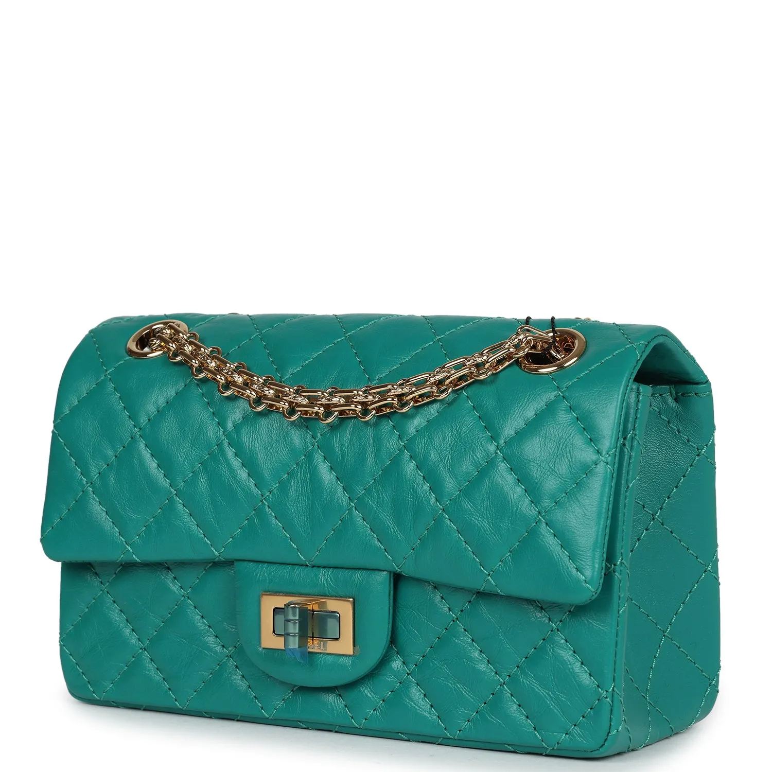 Chanel Mini Reissue 224 2.55 Flap Green Aged Calfskin Antique Gold Hardware