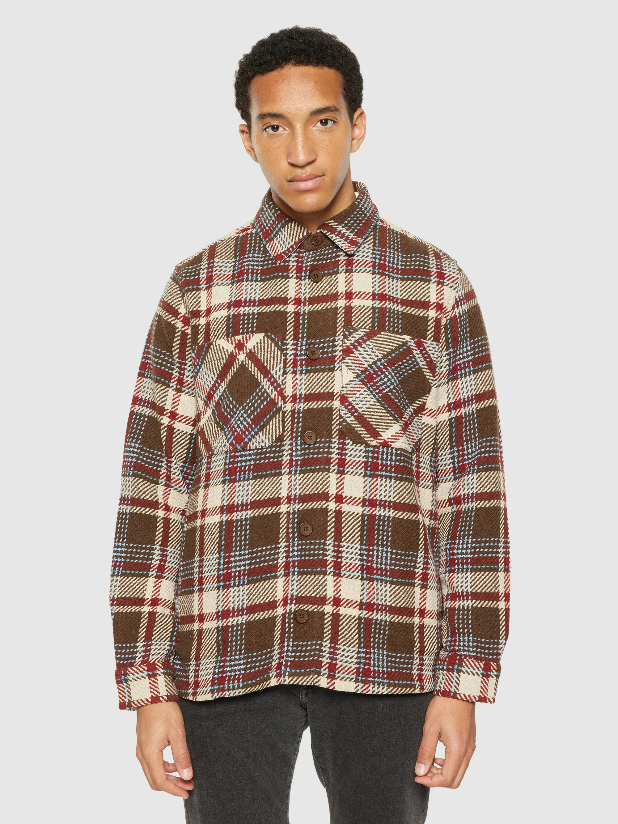 Checked overshirt - GOTS/Vegan - Red check